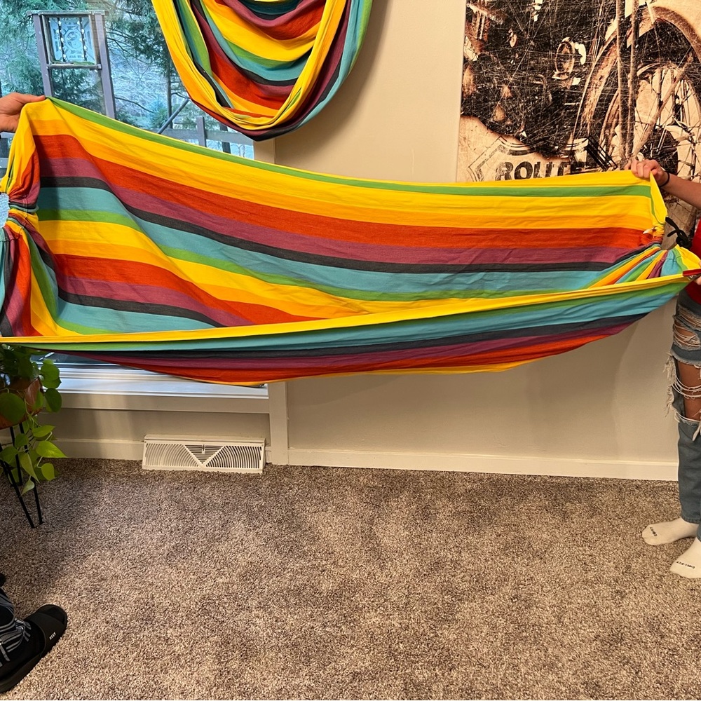 La Siesta water resistant multi colored hanging hammock